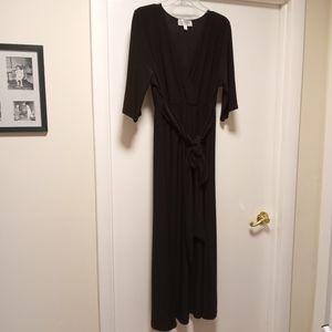 Nikki Poulos jersey 3/4 sleeve Maxi dress with tie belt sz PM  NWOT  /B7